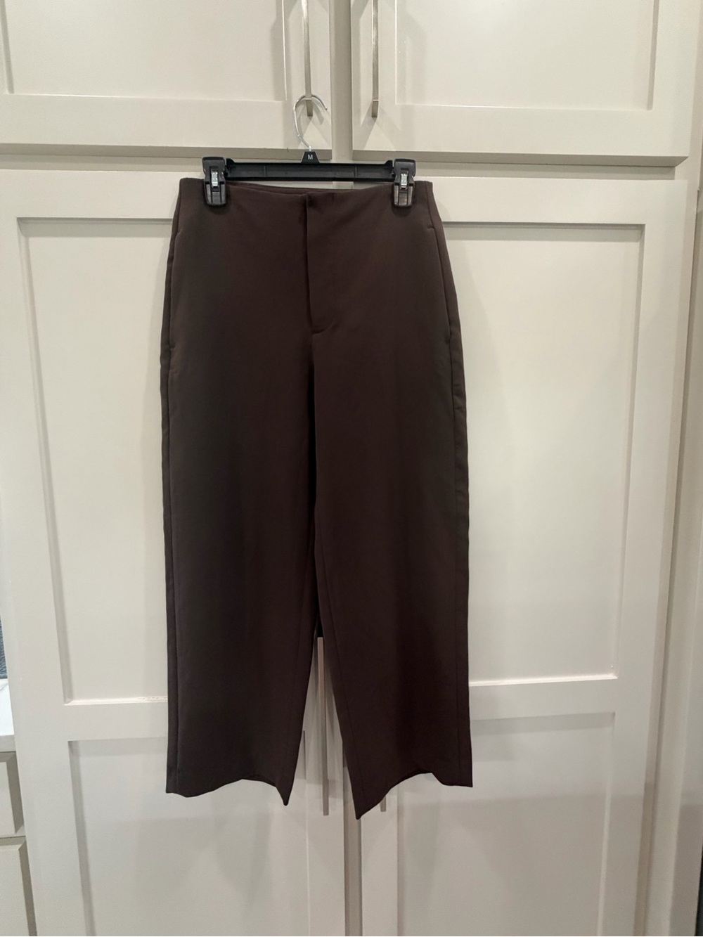 GAP Women's high rise twill straight ankle pants in Brown